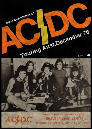 AC/DC - Final Sydney Appearance 1977 - Mini Poster