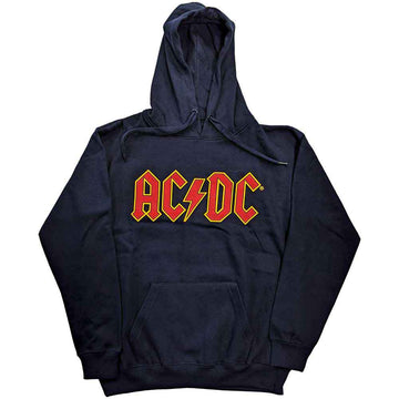 AC/DC Unisex Pullover Hoodie: Logo (Navy Blue)
