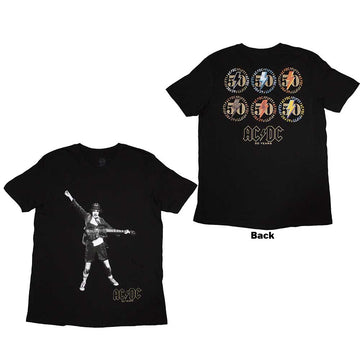 AC/DC Unisex T-Shirt: Emblems (Black) (Back Print)