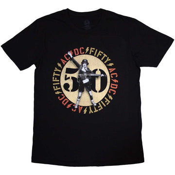 AC/DC Unisex T-Shirt: Gold Emblem (Black)