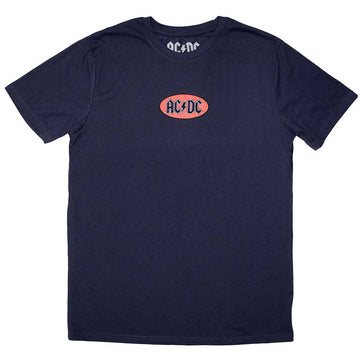 AC/DC Unisex T-Shirt: Mini Oval Logo (Navy Blue)