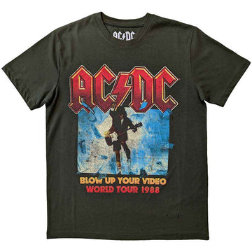 AC/DC Unisex T-Shirt: Blow Up Your Video (Green)