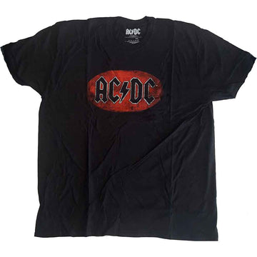AC/DC Unisex T-Shirt: Oval Logo Vintage (Black)