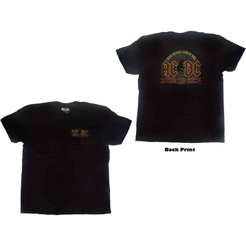 AC/DC Unisex T-Shirt: Hard As Rock (Black) (Back Print)