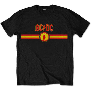 AC/DC Unisex T-Shirt: Logo & Stripe (Black)