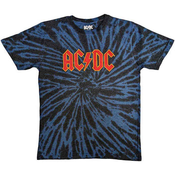 AC/DC Unisex T-Shirt: Logo (Dip-Dye On Black) (Wash Collection)