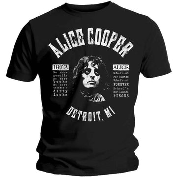 Alice Cooper Unisex T-Shirt: School's Out Lyrics (Black)