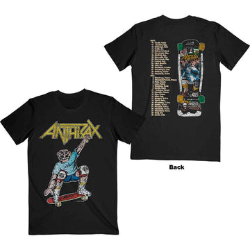 Anthrax Unisex T-Shirt: Spreading Skater Notman Vintage (Back Print) - Black