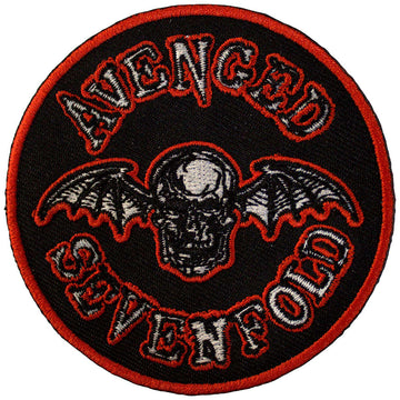 Avenged Sevenfold Circular Standard Patch: Deathbat Orange Border
