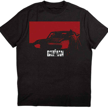 DC Comics Unisex T-Shirt: The Batman Red Car (Black)