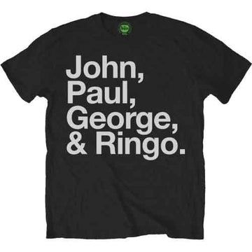 The Beatles Unisex T-Shirt: John, Paul, George & Ringo (Black)