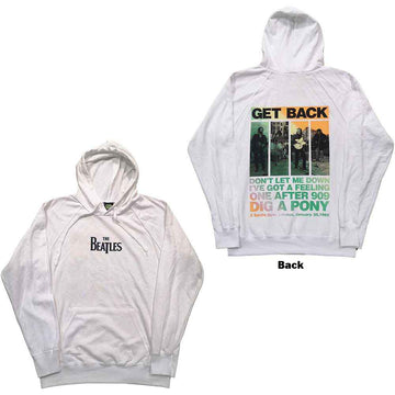 The Beatles Unisex Pullover Hoodie: 3 Savile Row (White) (Back Print)
