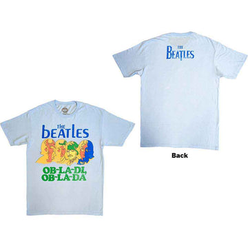 The Beatles Unisex T-Shirt: Vintage Ob La Di (Pale Blue) (Back Print)