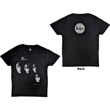 The Beatles Unisex T-Shirt: Vintage With The Beatles (Black) (Back Print)