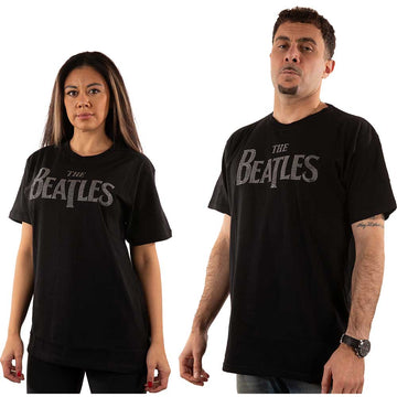 The Beatles Unisex T-Shirt: Drop T Crystals (Black) (Embellished)