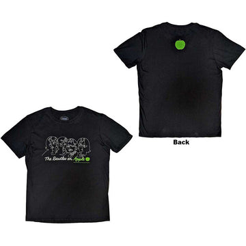 The Beatles Unisex T-Shirt: On Apple (Black) (Back Print)