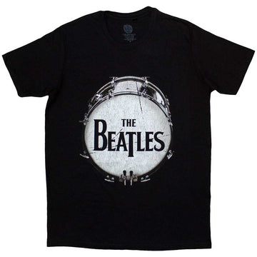 The Beatles Unisex T-Shirt: Original Drum Skin (Black)