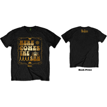 The Beatles Unisex T-Shirt: Here Comes The Sun (Black) (Back Print)