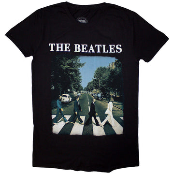 The Beatles Unisex T-Shirt: Abbey Road & Logo (Black)