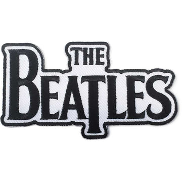 The Beatles Standard Patch: Drop T Logo Die Cut black on white