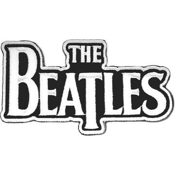 The Beatles Standard Patch: Drop T Logo Die Cut white on black