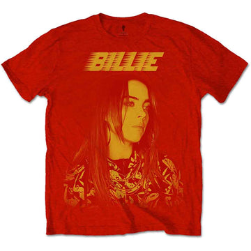 Billie Eilish Unisex T-Shirt: Racer Logo Jumbo (Red)