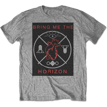 Bring Me The Horizon Unisex T-Shirt: Heart & Symbols (Grey)