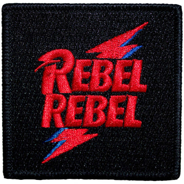 David Bowie Standard Patch: Rebel Rebel Pink & Blue