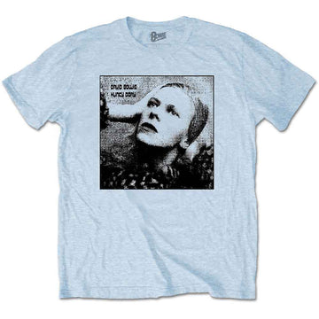 David Bowie Unisex T-Shirt: Hunky Dory Mono (Light Blue)