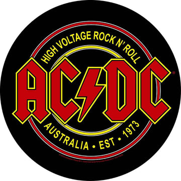 AC/DC Back Circular Patch: High Voltage Rock N Roll