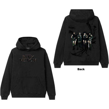 BlackPink Unisex Pullover Hoodie: Pink Venom Oil Stroke (Black) (Back Print)