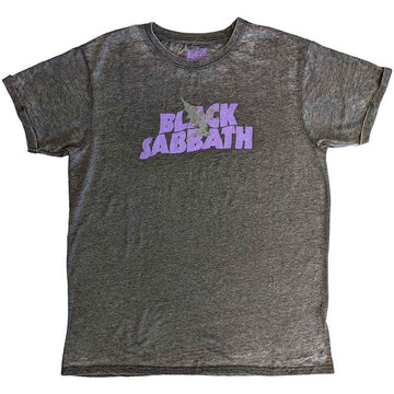 Black Sabbath Unisex Burnout T-Shirt: Logo & Daemon (Charcoal Grey)