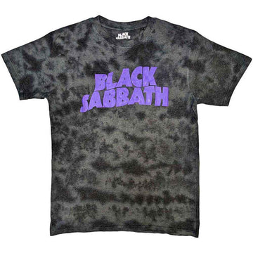 Black Sabbath Unisex T-Shirt: Wavy Logo (Wash Collection) - Black