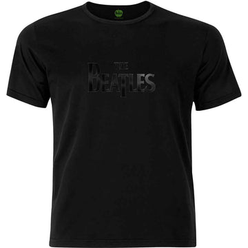 The Beatles Unisex T-Shirt: Drop T Black-On-Black (Black) (Hi-Build)