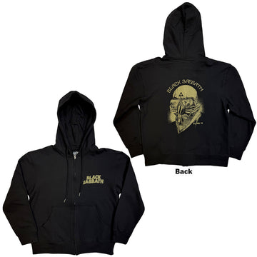 Black Sabbath Unisex Zipped Hoodie: Tour 1978 (Black) (Back Print)