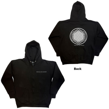 Bring Me The Horizon Unisex Zipped Hoodie: Flower of Life (Black) (Back Print)