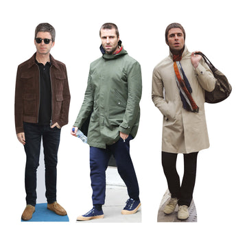 Oasis - Liam & Noel Gallagher - Three Pack Shelf Top Cutout - Cardboard Cut Out Height 30cm