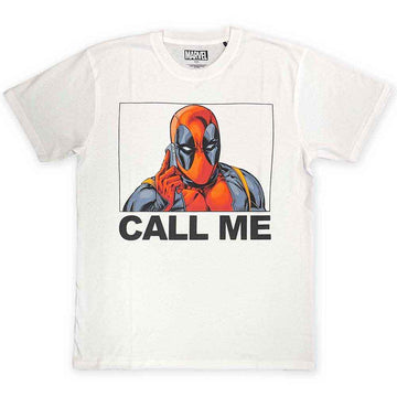 Marvel Comics Unisex T-Shirt: Deadpool Call Me (White)