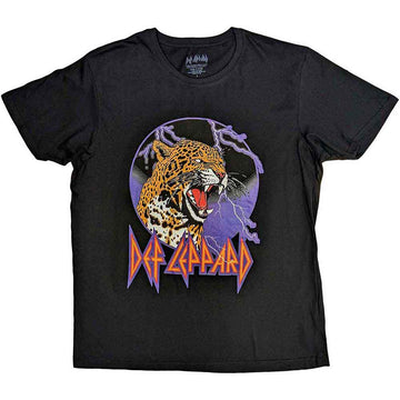 Def Leppard Unisex T-Shirt: Lightning Leopard (Black)