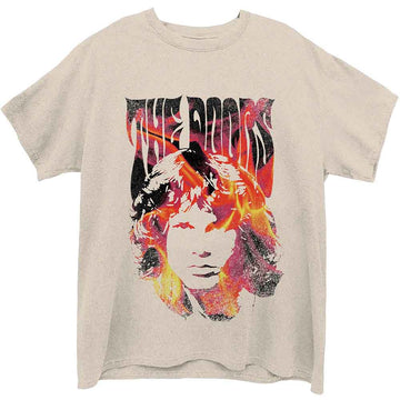 The Doors Unisex T-Shirt: Jim Face Fire (Natural)
