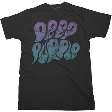 Deep Purple Unisex T-Shirt: Bubble Logo (Black)