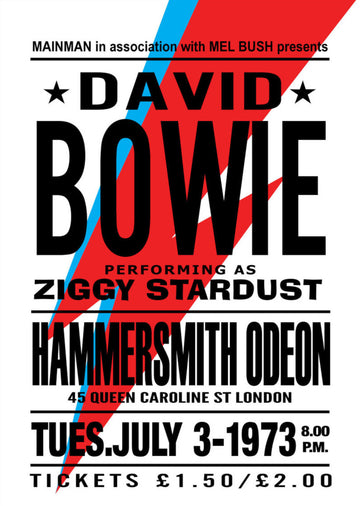 David Bowie - Hammersmith Odeon 1973 - Mini Poster