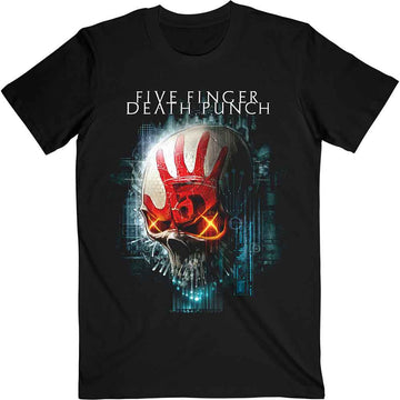 Five Finger Death Punch Unisex T-Shirt: Interface Skull - Black