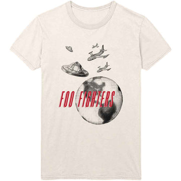 Foo Fighters Unisex T-Shirt: UFO Planes (Natural)