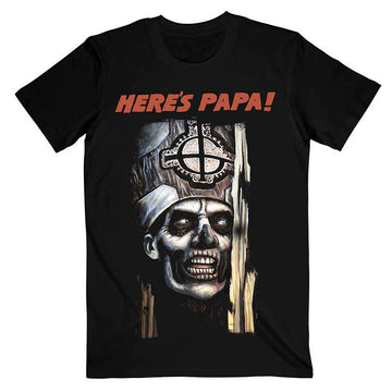 Ghost Unisex T-Shirt: Here's Papa - Black