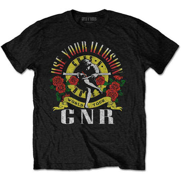 Guns N' Roses Unisex T-Shirt: UYI World Tour (Black)