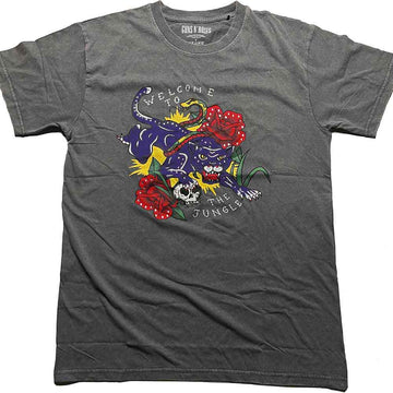 Guns N' Roses Unisex T-Shirt: Welcome to the Jungle (Embellished) - Grey