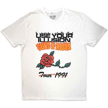 Guns N' Roses Unisex T-Shirt: Use Your Illusion Tour 1991 (White)