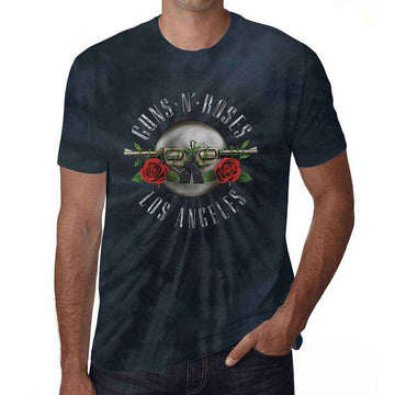 Guns N' Roses Unisex T-Shirt: Los Angeles (Dip-Dye On Black) (Wash Collection)