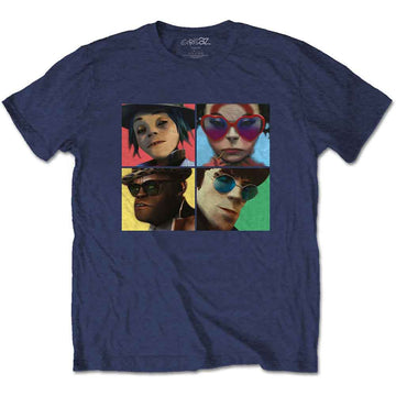 Gorillaz Unisex T-Shirt: Humanz (Navy Blue)